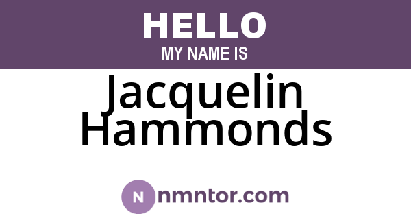 Jacquelin Hammonds