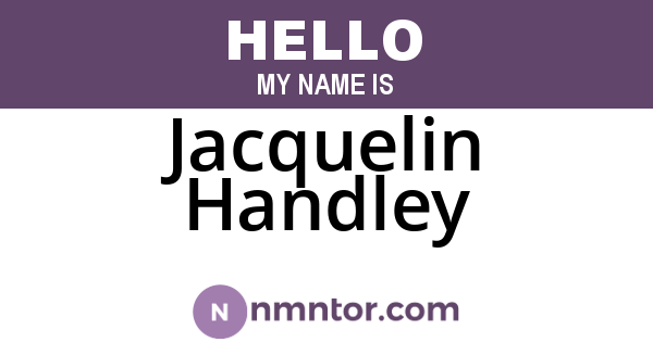 Jacquelin Handley