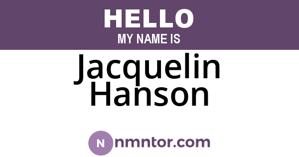 Jacquelin Hanson