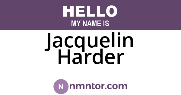Jacquelin Harder