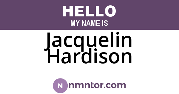Jacquelin Hardison