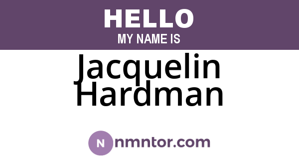 Jacquelin Hardman