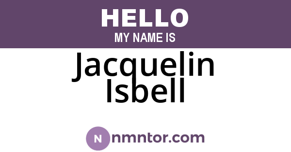 Jacquelin Isbell