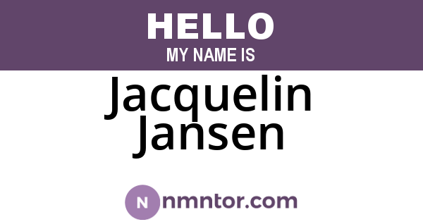 Jacquelin Jansen