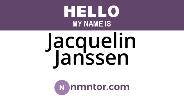 Jacquelin Janssen