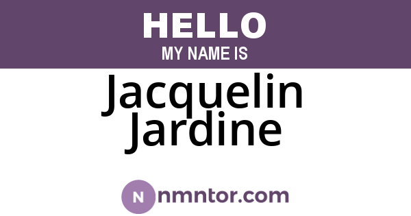 Jacquelin Jardine