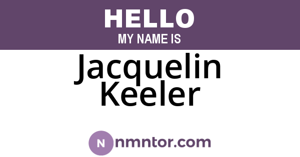 Jacquelin Keeler