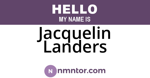 Jacquelin Landers