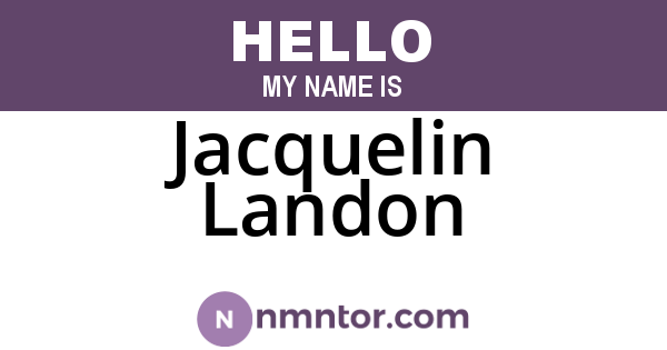 Jacquelin Landon