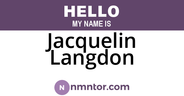 Jacquelin Langdon