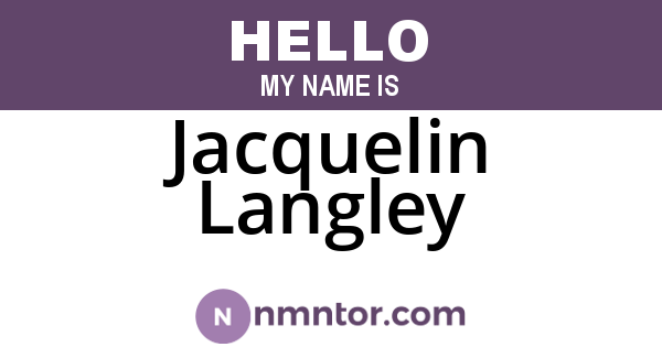 Jacquelin Langley