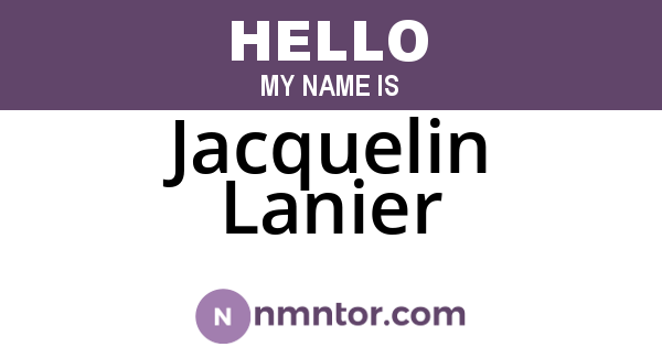 Jacquelin Lanier