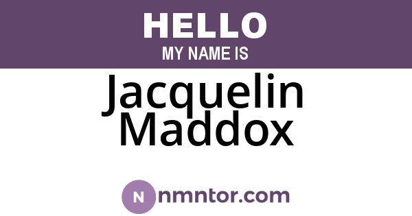 Jacquelin Maddox