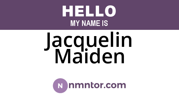 Jacquelin Maiden