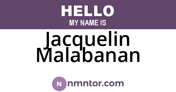 Jacquelin Malabanan