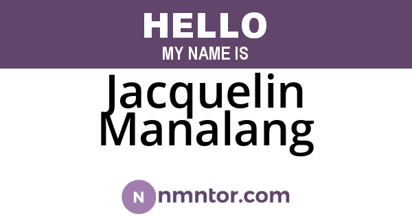Jacquelin Manalang