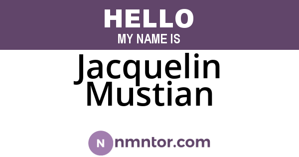 Jacquelin Mustian