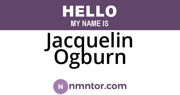 Jacquelin Ogburn
