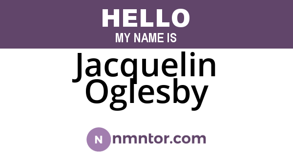 Jacquelin Oglesby
