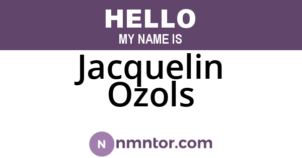 Jacquelin Ozols