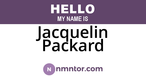 Jacquelin Packard