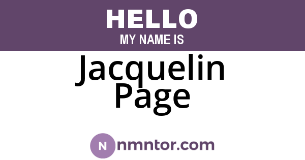 Jacquelin Page