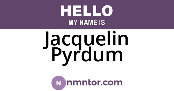Jacquelin Pyrdum