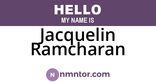 Jacquelin Ramcharan