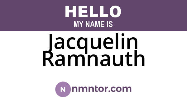 Jacquelin Ramnauth
