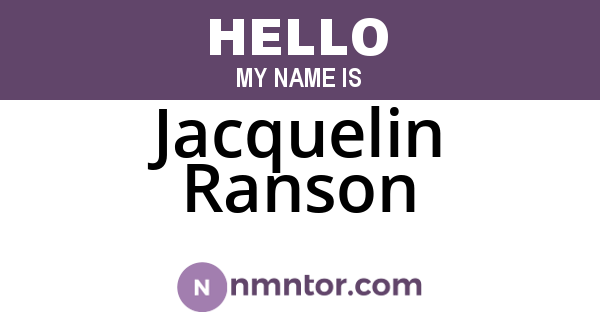Jacquelin Ranson