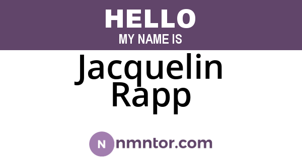 Jacquelin Rapp