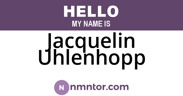 Jacquelin Uhlenhopp