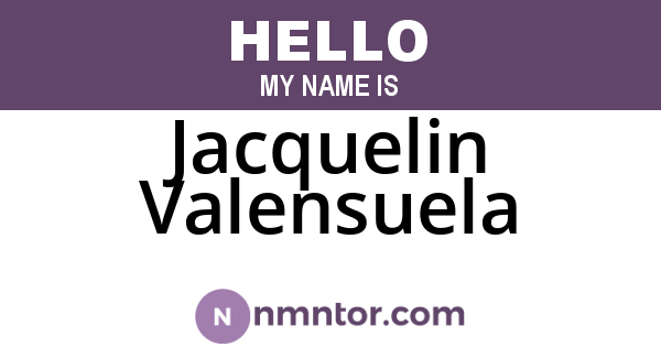 Jacquelin Valensuela