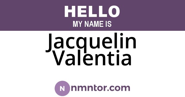 Jacquelin Valentia