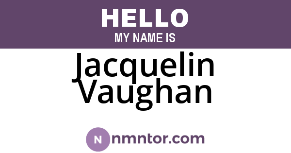 Jacquelin Vaughan