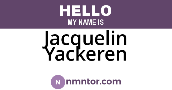 Jacquelin Yackeren