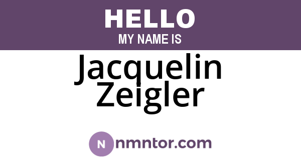 Jacquelin Zeigler