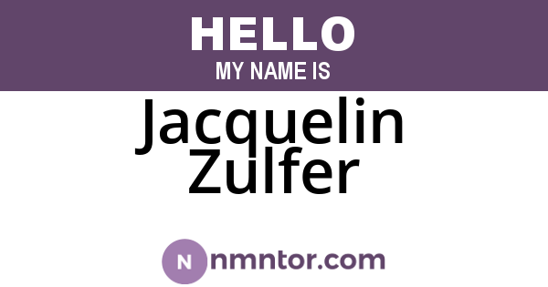 Jacquelin Zulfer