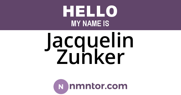Jacquelin Zunker