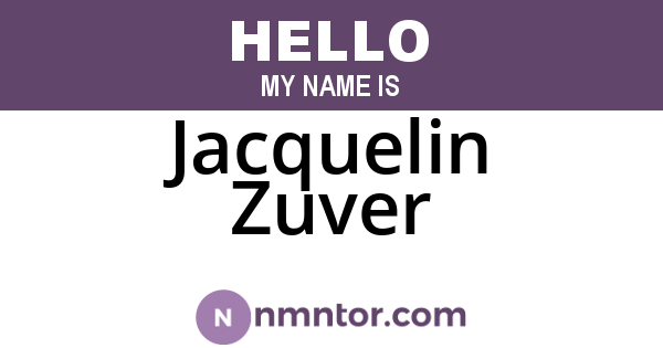 Jacquelin Zuver