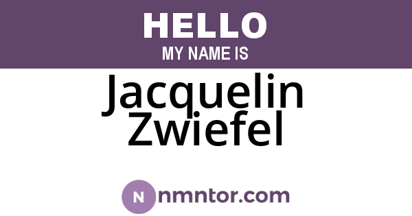 Jacquelin Zwiefel