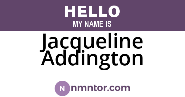 Jacqueline Addington