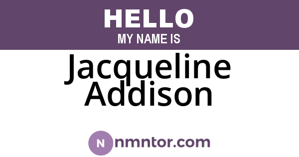 Jacqueline Addison