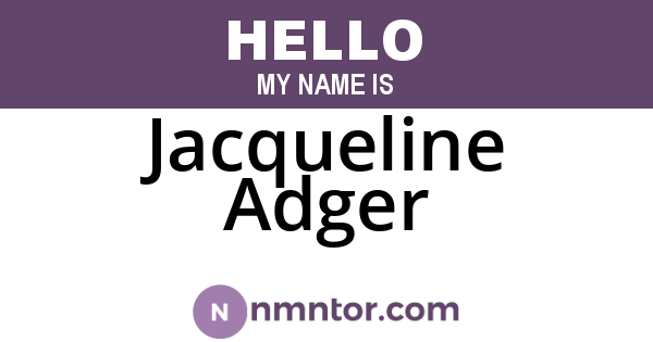 Jacqueline Adger