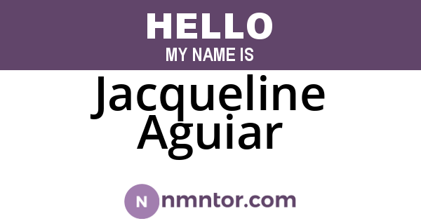 Jacqueline Aguiar
