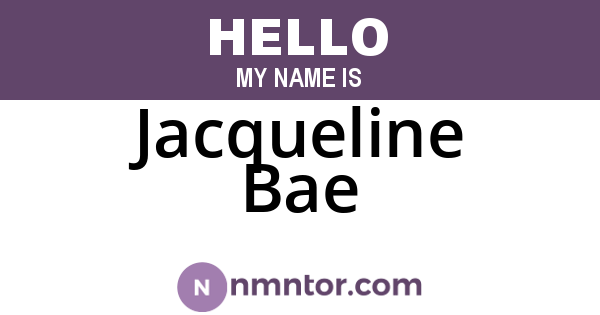 Jacqueline Bae