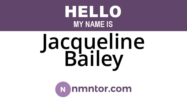 Jacqueline Bailey