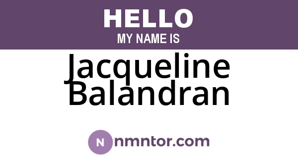 Jacqueline Balandran