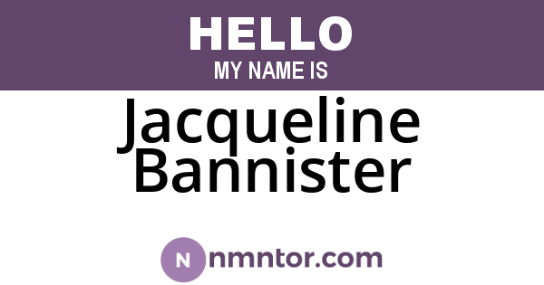 Jacqueline Bannister