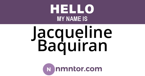 Jacqueline Baquiran
